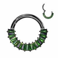 Piercing Titan 12-reihiges Baguette schwarz 1,2x10