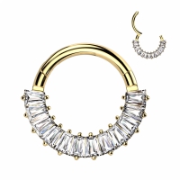 Piercing Titan 12reihig Baguette Gold 1,2x8