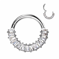 Piercing Titan 12-reihig Baguette weiß 1,2x8