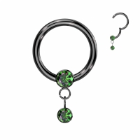Clickerring mit Dazzle-Anhänger 1,2x8 schwarz