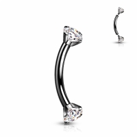 Piercing gebogen Titan schwarz 1,2x8