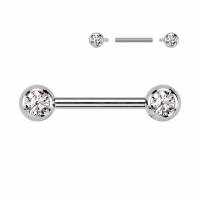 Piercing Titan Stein rund weiß 16mm