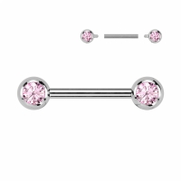 Piercing Titan Stein rund rosa 16mm