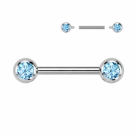 Piercing Titan Stein rund aqua 16mm