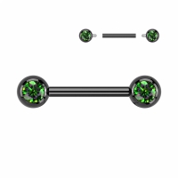 Piercing Titan Stein rund schwarz 12mm