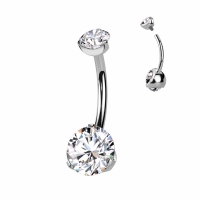 Piercing eleganter Doppelstein weiß