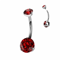 Piercing eleganter Doppelstein rot