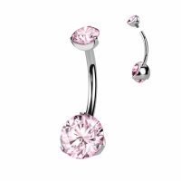 Piercing eleganter Doppelstein rosa
