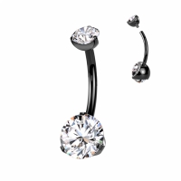 Piercing eleganter Doppelstein schwarz