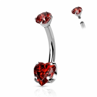 Piercing Titan Herz rot