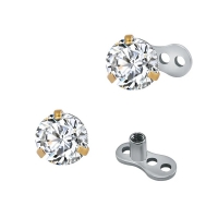 Dermal Anchor 3 Löcher inkl. 4mm Top Gold