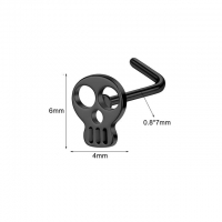 Nasenpiercing Totenkopf schwarz