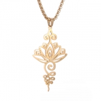Halskette Lotusblume Unalome Symbol gold