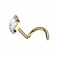 Nasenpiercing ovale Spitze gold