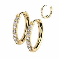 Ohrringe Titan Steine ​​8mm gold