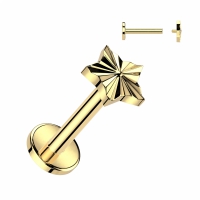 Piercing Stern Top Diamantschliff 8mm Gold