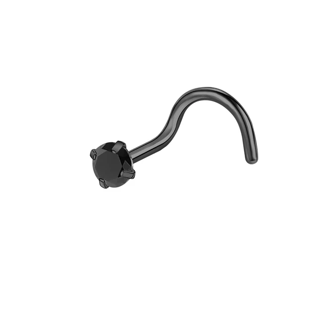 Nasenpiercing schwarz rund 3 mm U-Bogen