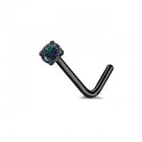 Nasenpiercing schwarz rund 2mm mit coolem Stein