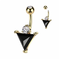 Bauchnabelpiercing Schwarzes Dreieck gold