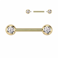 Piercing Titan Stein rund gold 12mm