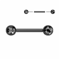 Piercing Kugeln mit mehreren Facetten 16mm schwarz