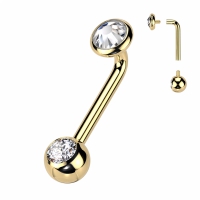Titanpiercing mit Weißgoldstein, 12mm