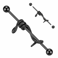 Industrial Piercing gewickelte Schlange schwarz