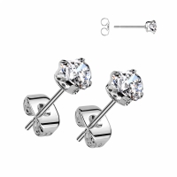 Ohrringe Herz weiß 3 mm