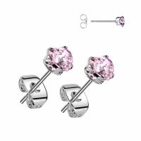 Ohrringe Herz rosa 3 mm