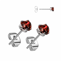 Rote Herzohrringe 3 mm