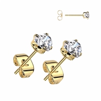 Goldene Herzohrringe 3 mm