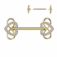 Brustwarzenpiercing mit Infinity-Herz gold
