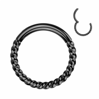 Titan Piercing Flechtring 1,2x8 mm schwarz