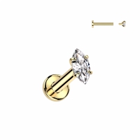 Piercing Titan ovaler Stein 1,2x6 gold