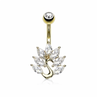 Bauchnabelpiercing Schwan gold