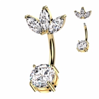 Bauchnabelpiercing Marquise Fächer gold