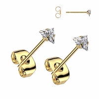 Dreieck Ohrringe 3 mm gold