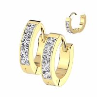 Ohrringe 5 Quadratring Gold