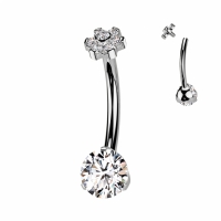 Titan-Rundpiercing mit Blumenspitze