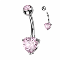 Piercing Titan Herz Stein rosa