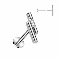 Piercing Doppelstab mit Stein