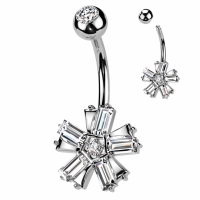 Piercing Baguette CZ Blume