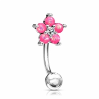 Piercing Opal Blume rosa