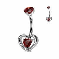 Piercing Titan Herz im Herzen rot