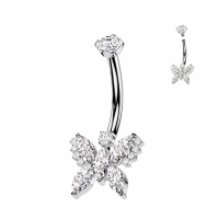 Piercing Titan Schmetterling extra Steine ​​weiß