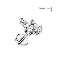 Piercing-Stoß in Marquise 0,8X6mm