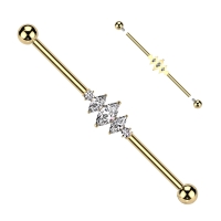Industrial Piercing große Marquise gold