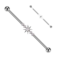 Industrial Piercing Stern mit Steinen