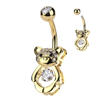 Piercing Hohlbär mit Goldstein
