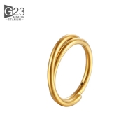 Piercing doppelt gefüttert gekreuzt über Basis 1,2x8 Gold